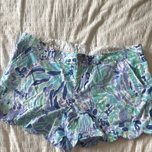 Lilly Pulitzer Blue and Green Patterned Shorts